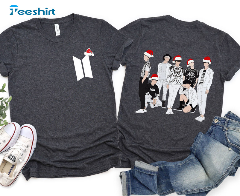 Bangtan Christmas Sweatshirt, Christmas Korean Short Sleeve Crewneck