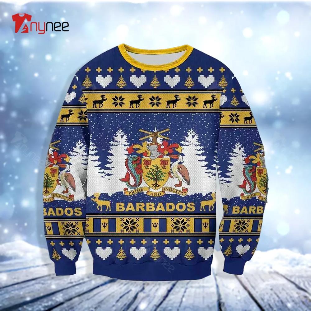 Barbados Island Pride Industry Ugly Christmas Sweater- Best Christmas Gifts 2023