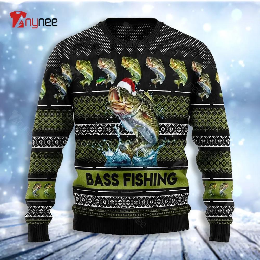 Bass Fishing Ugly Christmas Sweater- Best Christmas Gifts 2023