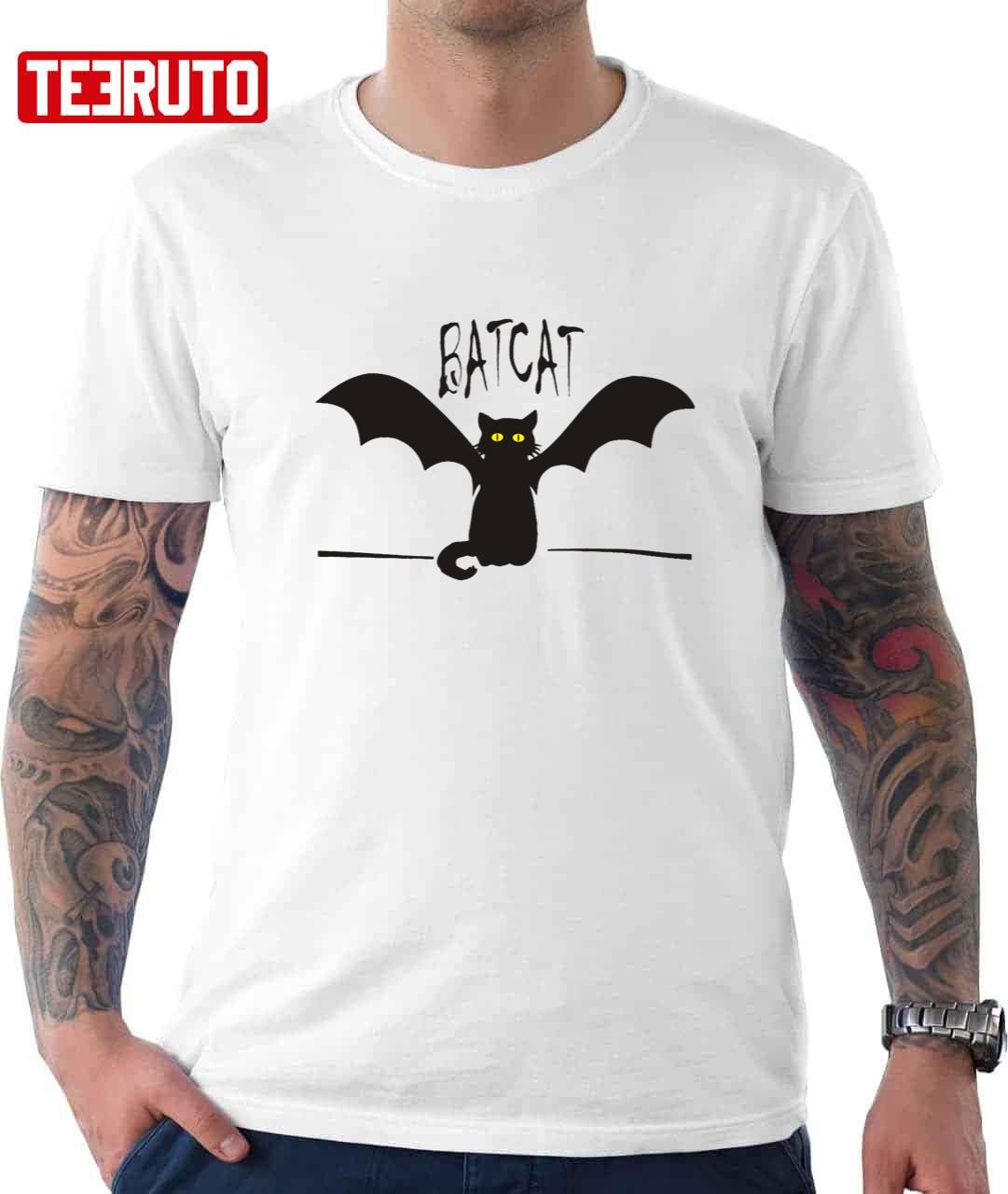 Batcat Halloween Cat And Bat Unisex T-Shirt