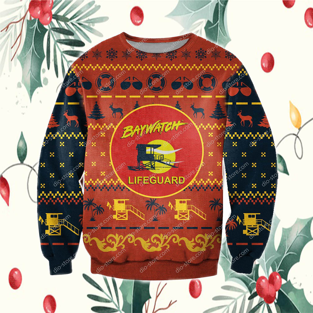 Baywatch 3D Print Knitting Pattern Ugly Christmas Sweater- Best Christmas Gifts 2023