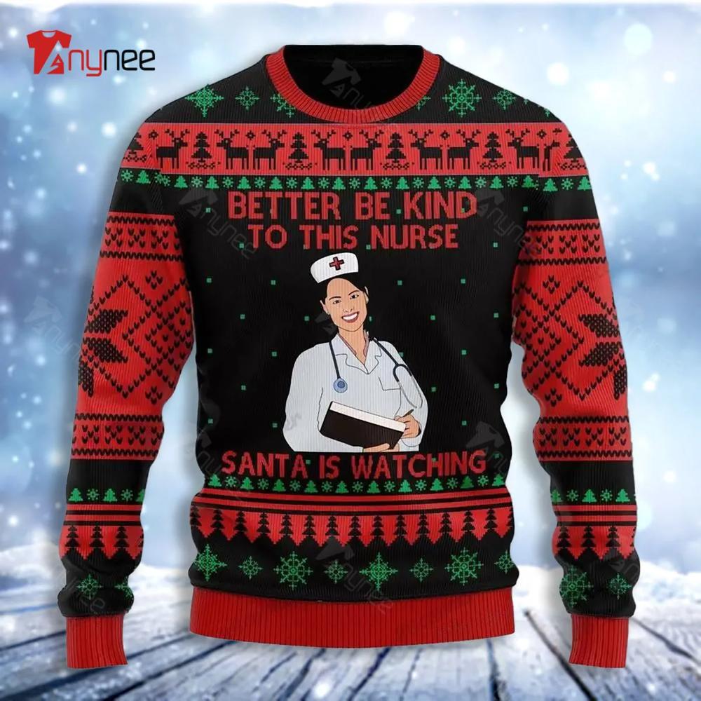 Be Good With This Nurse Ugly Christmas Sweater- Best Christmas Gifts 2023