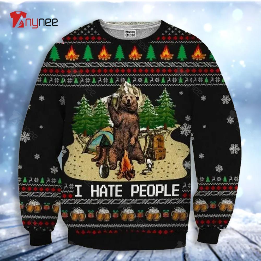 Bear Beer Camping Ugly Christmas Sweater- Best Christmas Gifts 2023