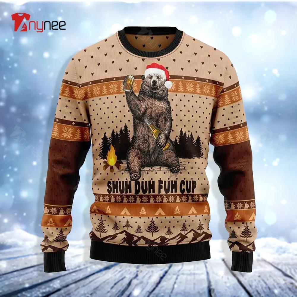 Bear Camping Ugly Christmas Sweater- Best Christmas Gifts 2023