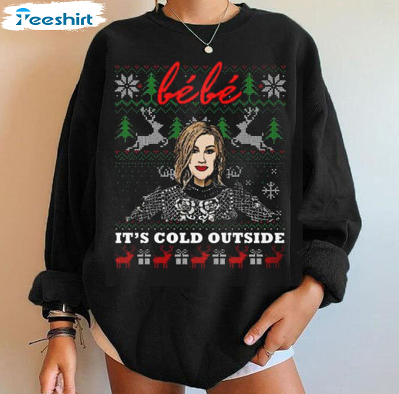 Bebe It’s Cold Outside Shirt, Family Christmas Unisex Hoodie Crewneck