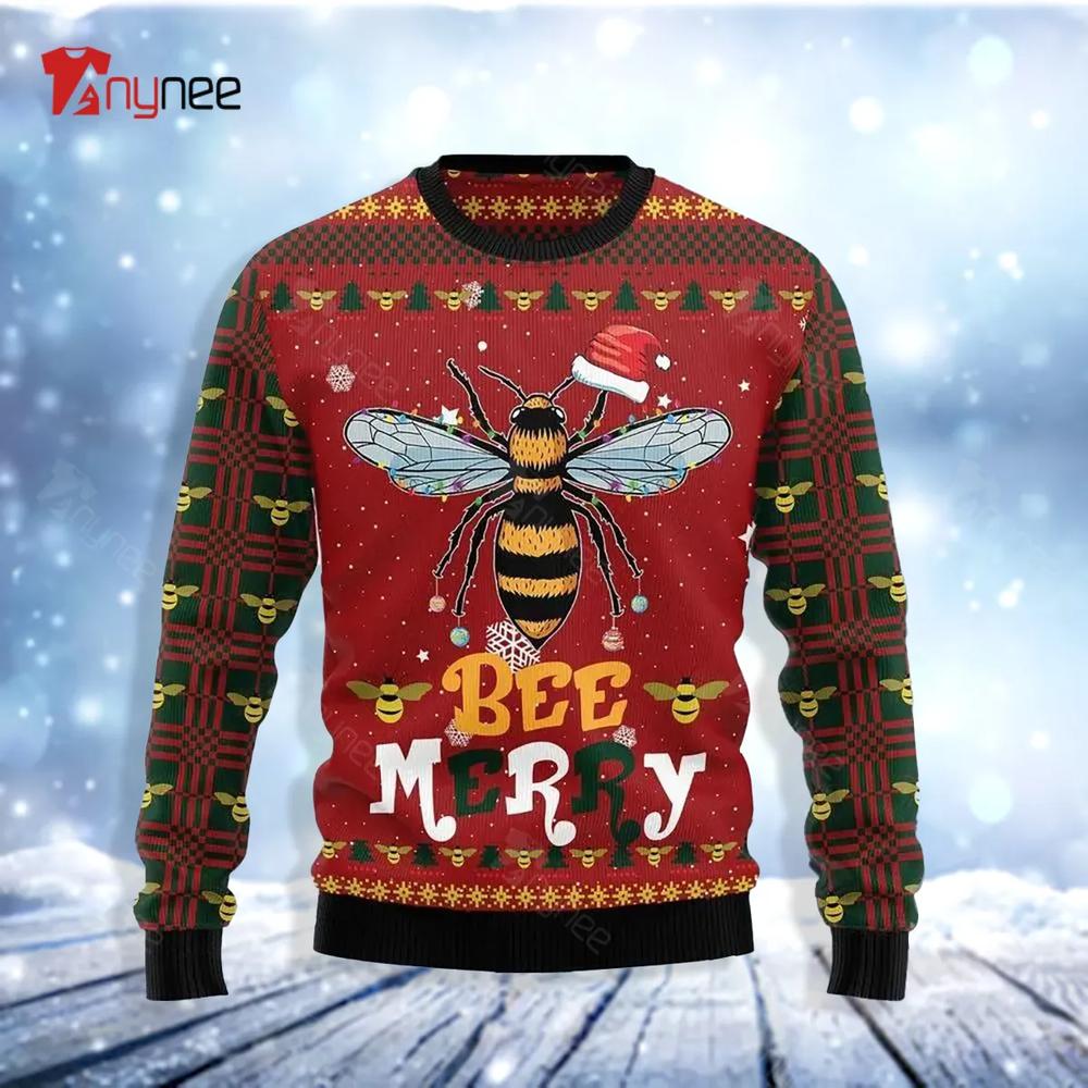 Bee Hat Merry Christmas Ugly Christmas Sweater- Best Christmas Gifts 2023