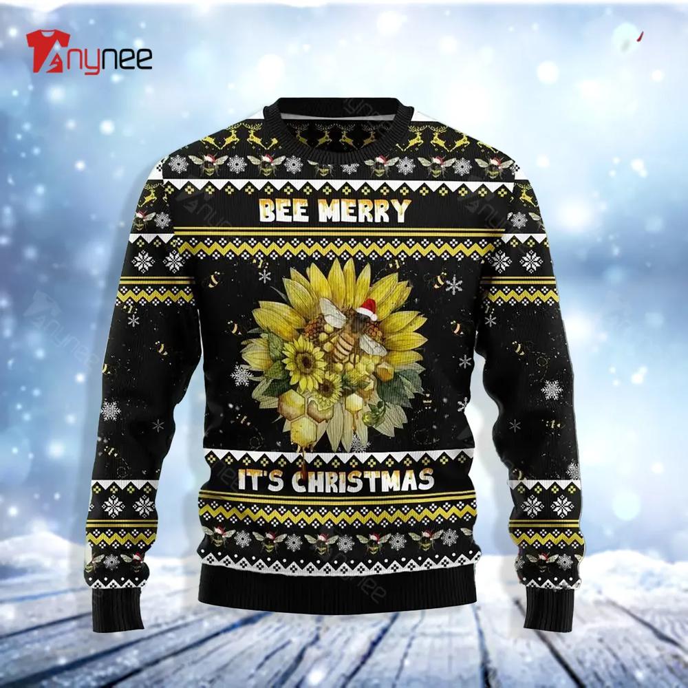 Bee Merry It Is Time Ugly Christmas Sweater- Best Christmas Gifts 2023