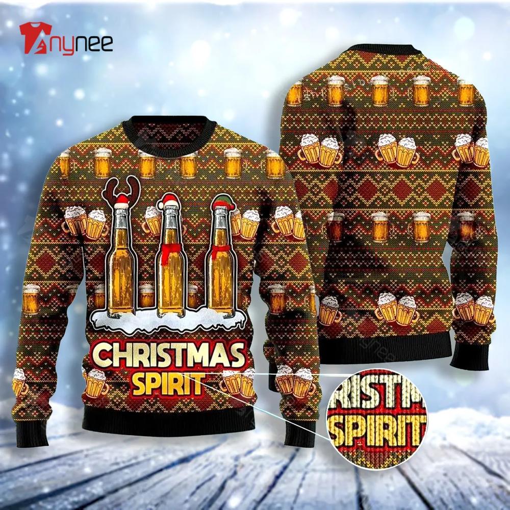 Beer Christmas Spirit Christmas Ugly Christmas Sweater- Best Christmas Gifts 2023