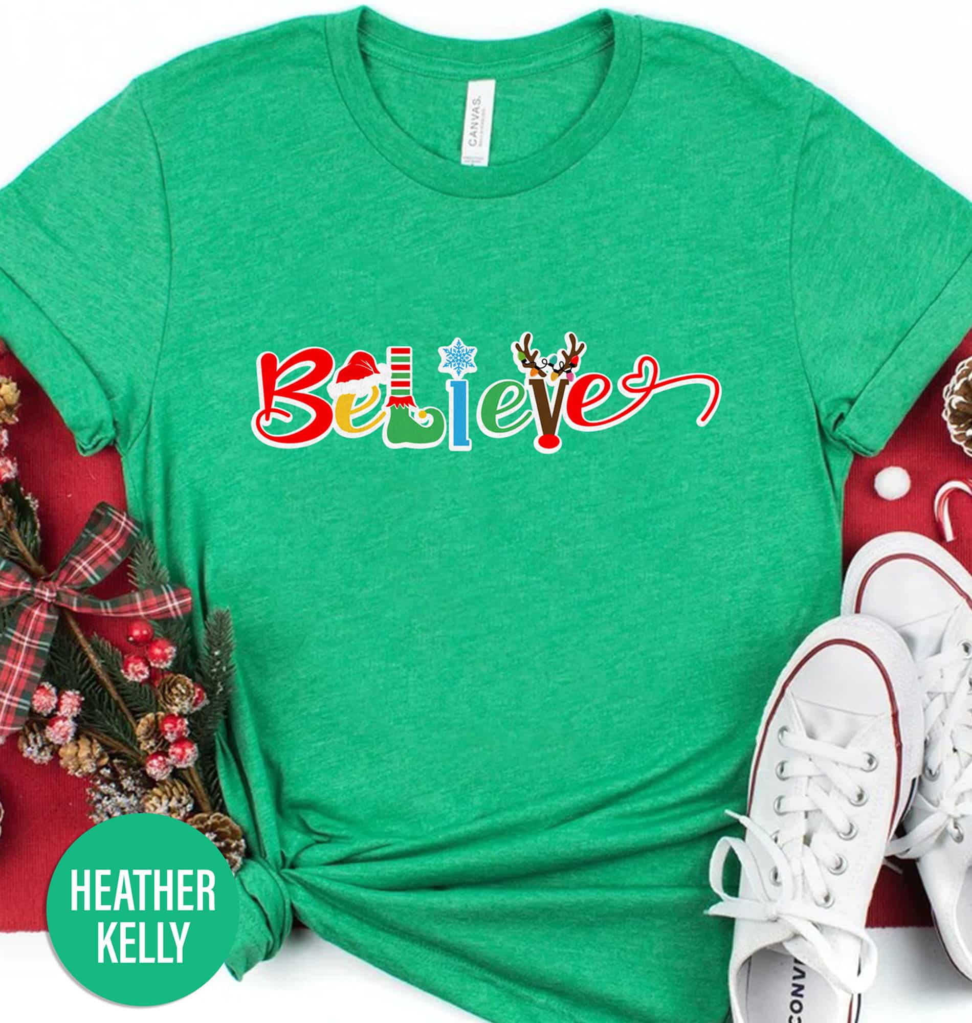 “Believe” Festive Christmas Shirt