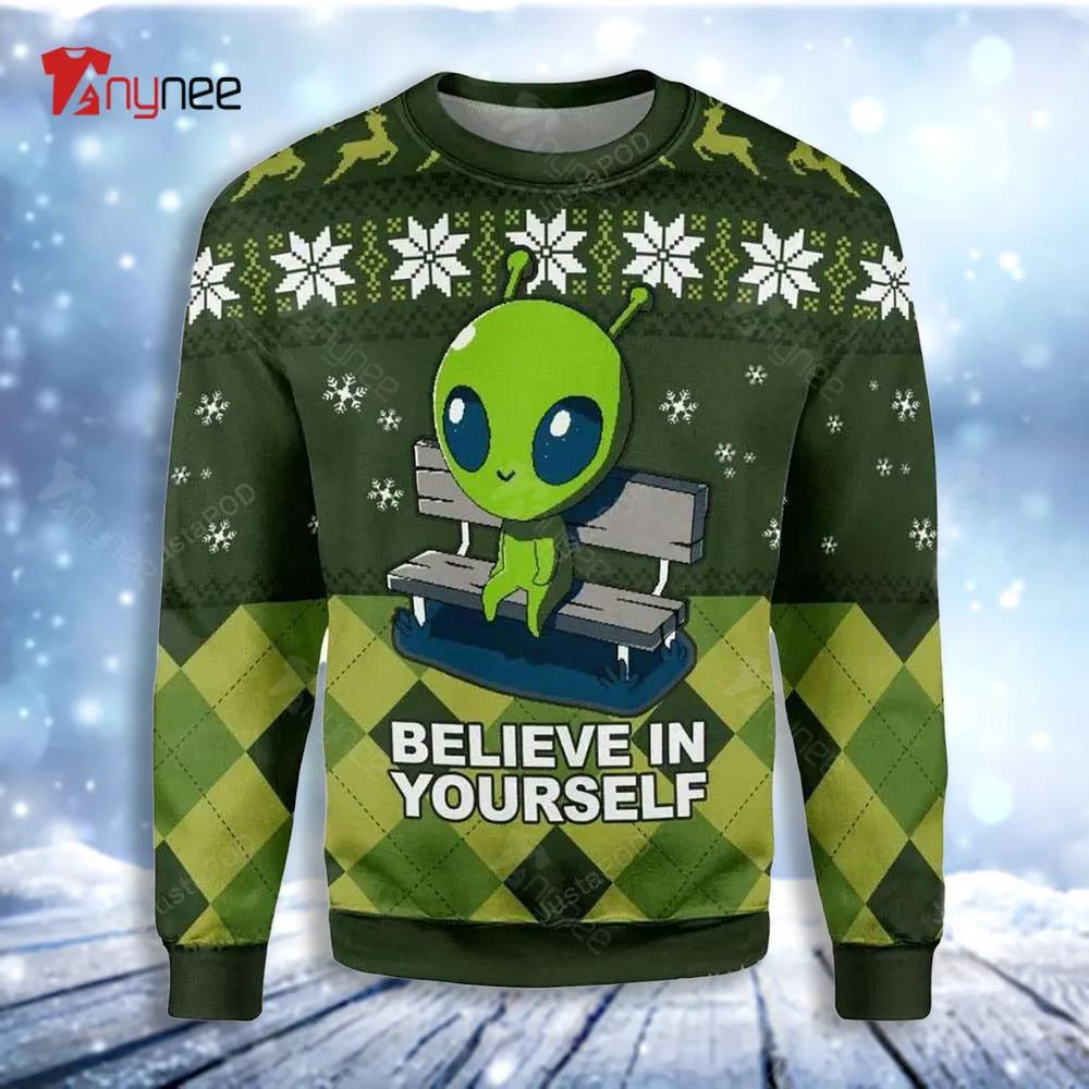 Believe In Yourself Christmas Ugly Christmas Sweater- Best Christmas Gifts 2023