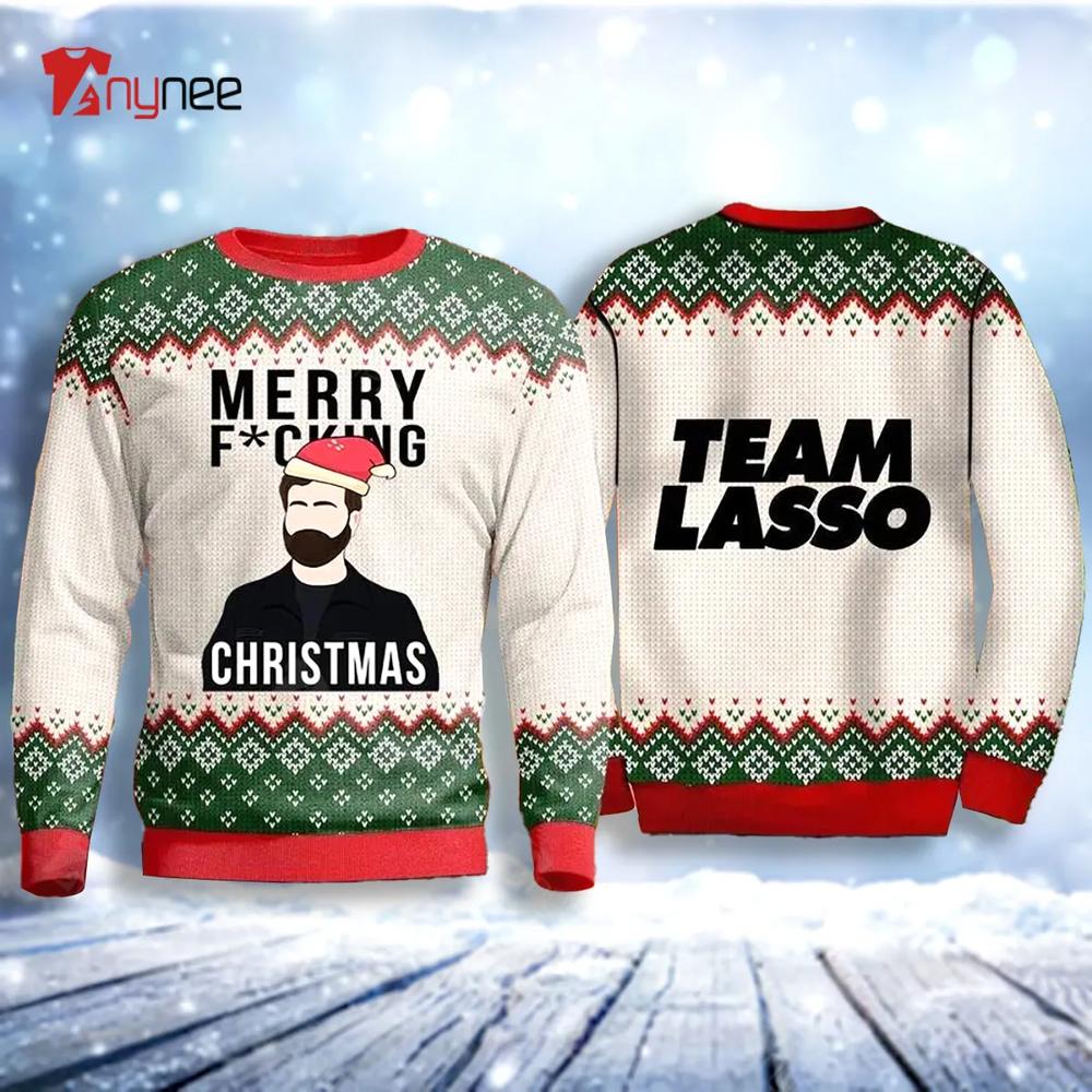 Believe Team Ted Lasso Believe Ted Lasso Ugly Christmas Sweater- Best Christmas Gifts 2023