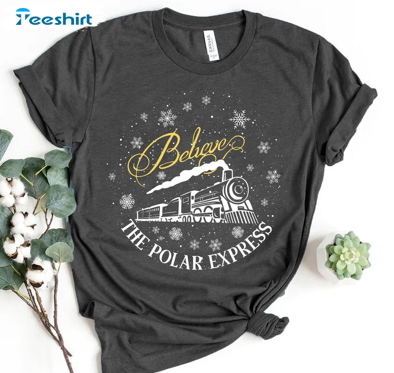 Believe The Polar Express Shirt, Christmas Vintage Unisex T-shirt Short Sleeve