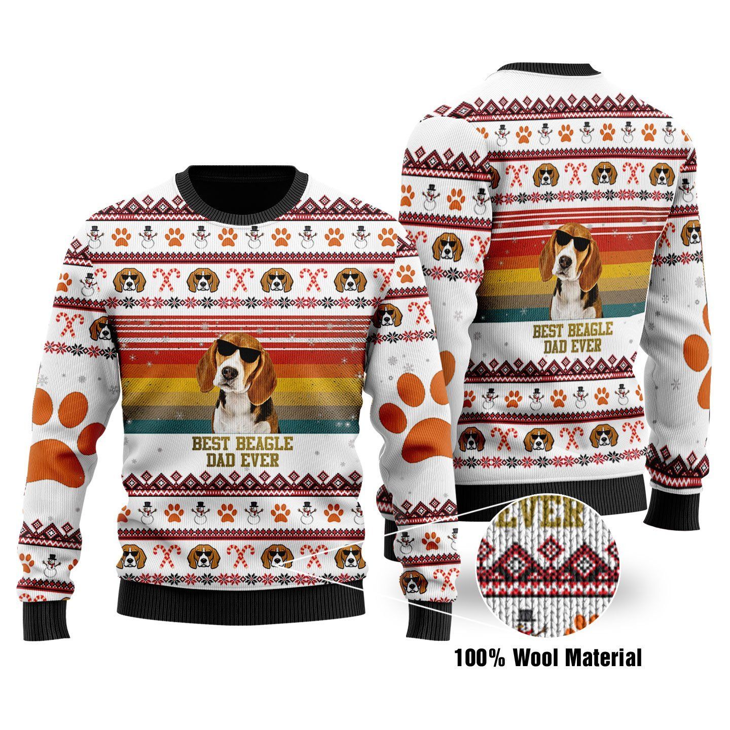 Best Beagle Dad Ever Ugly Christmas Sweater | For Men & Women | Adult | US1682- Best Christmas Gifts 2023