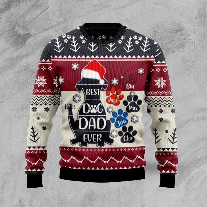 Best Dog Dad Ever Ugly Christmas Sweater | For Men & Women | Adult | US1470- Best Christmas Gifts 2023