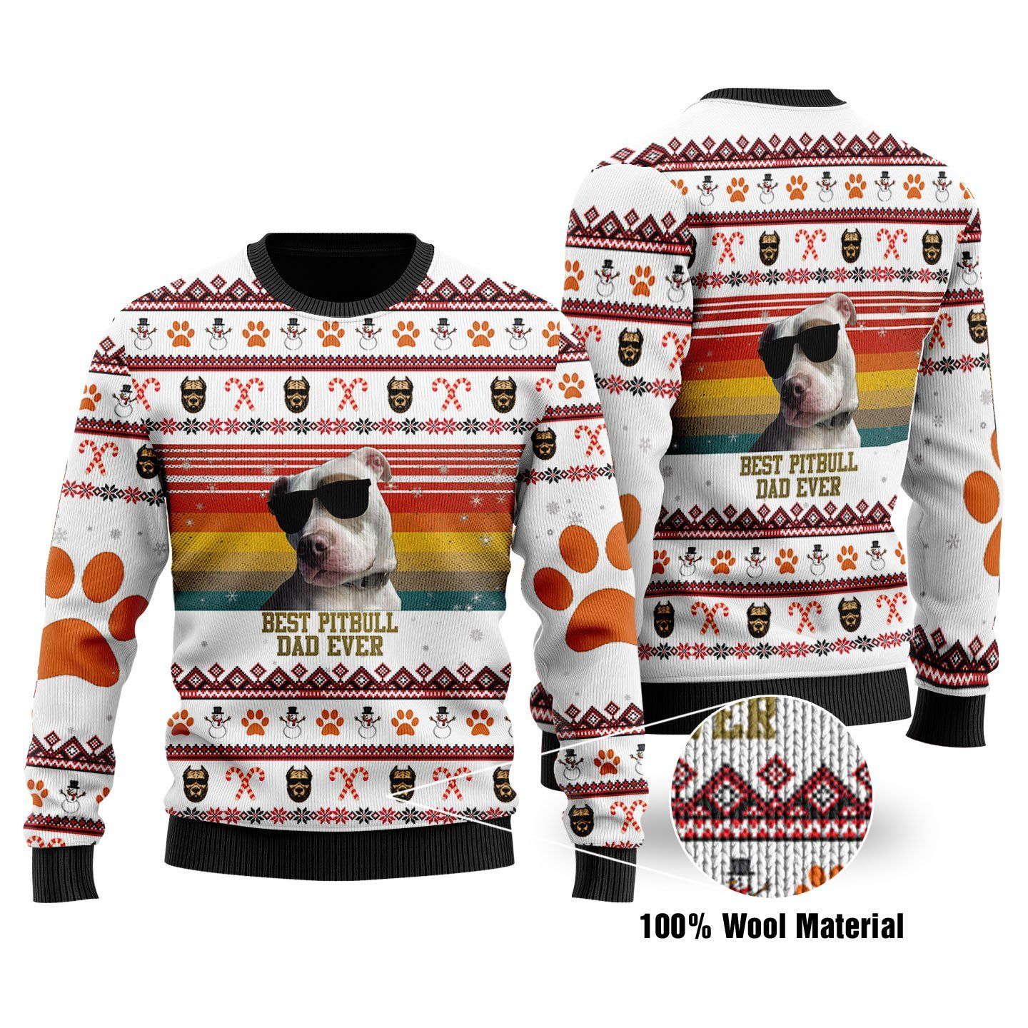 Best Pitbull Dad Ever Ugly Christmas Sweater | For Men & Women | Adult | US1731- Best Christmas Gifts 2023