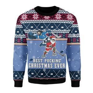 Best Pucking Christmas Ever Ugly Christmas Sweater | For Men & Women | Adult | US3301- Best Christmas Gifts 2023