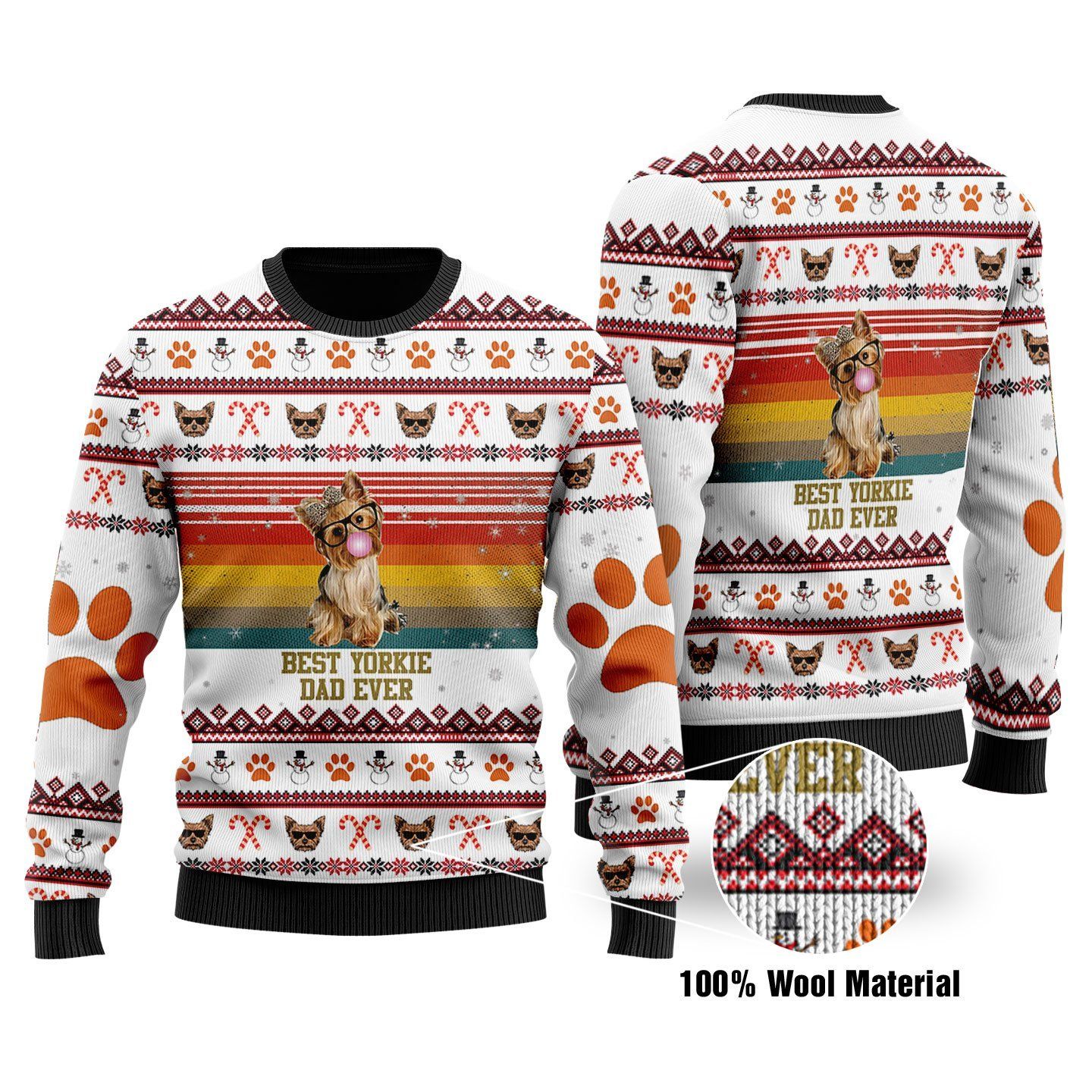 Best Yorkie Dad Ever Ugly Christmas Sweater | For Men & Women | Adult | US1683- Best Christmas Gifts 2023