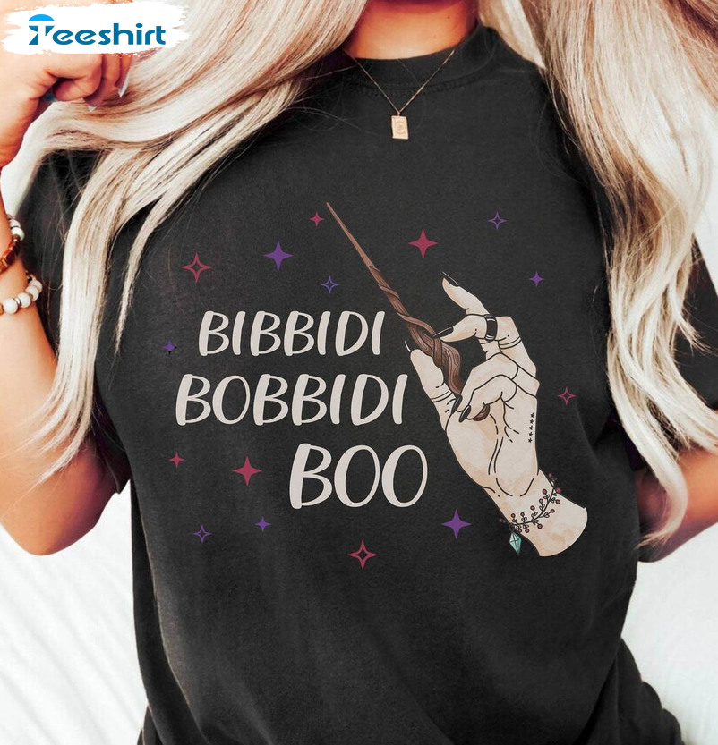 Bibbidi Bobbidi Boo Shirt, Retro Witchy Halloween Long Sleeve Unisex T Shirt