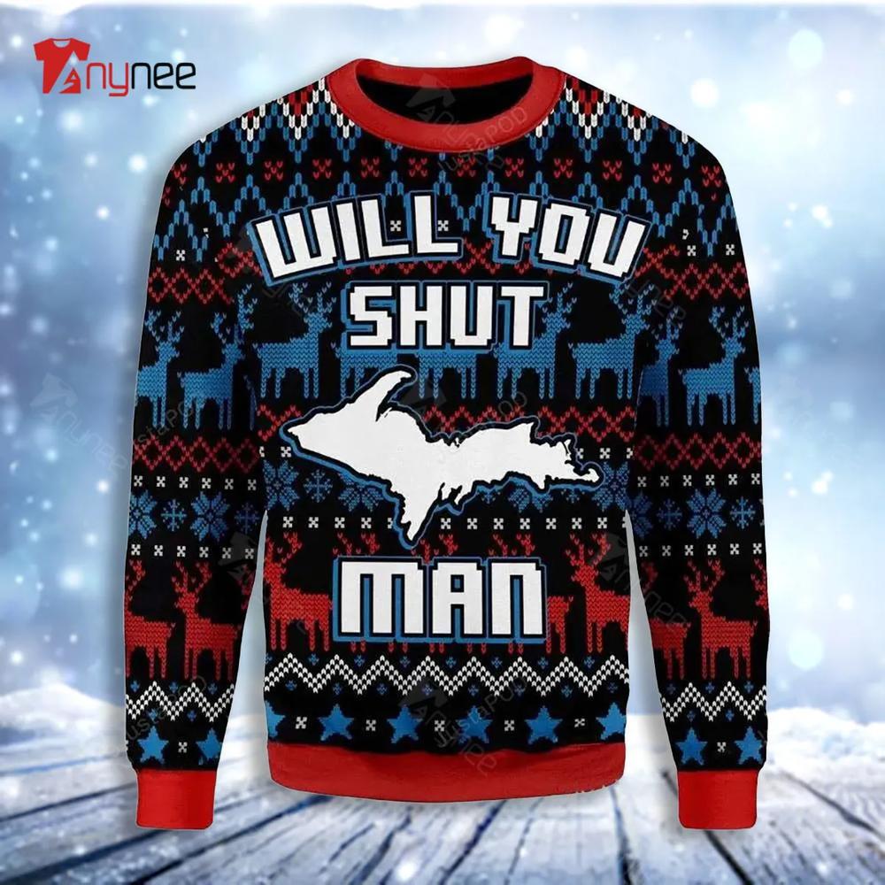 Bidden Will You Shut Man Ugly Christmas Sweater- Best Christmas Gifts 2023