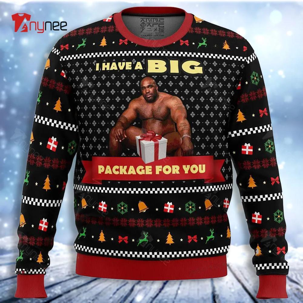 Big Package Barry Wood Meme Christmas Ugly Christmas Sweater- Best Christmas Gifts 2023