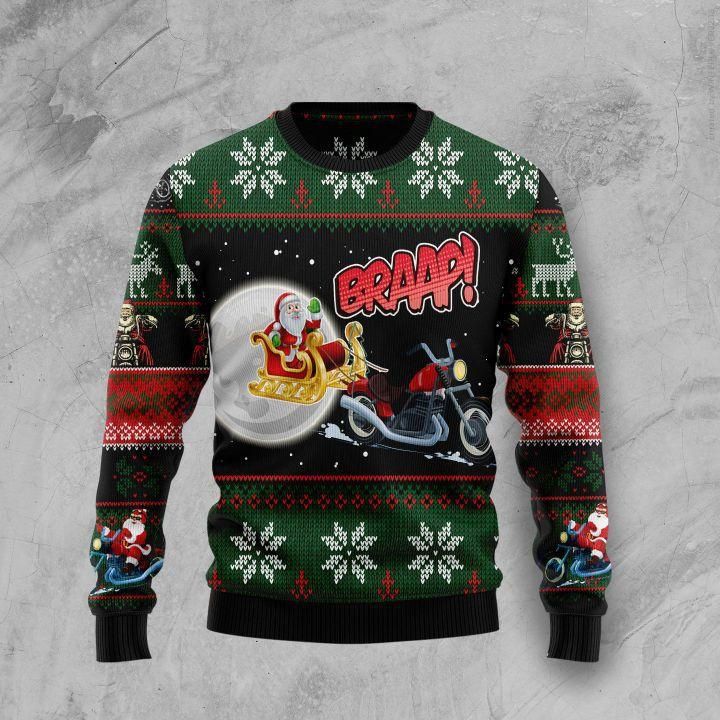 Biker Santa Ugly Christmas Sweater | For Men & Women | Adult | US3210- Best Christmas Gifts 2023