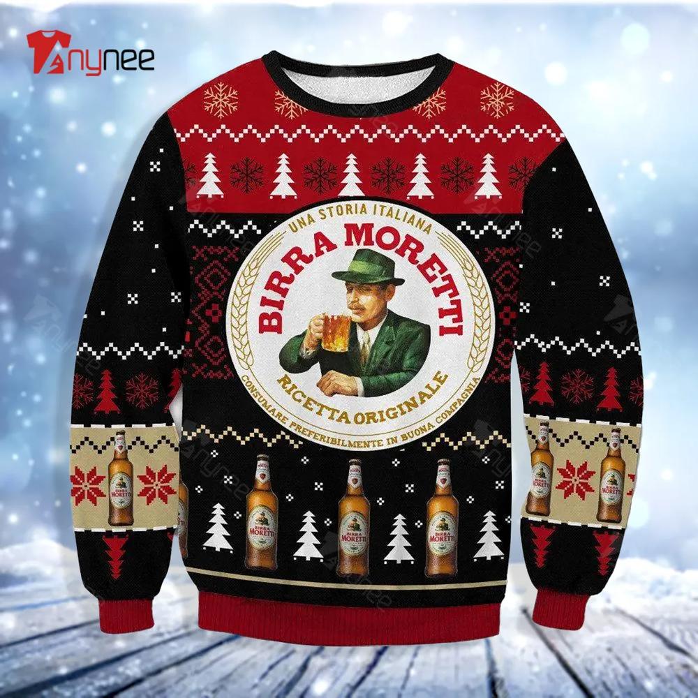 Birra Moretti Ricetta Originale Beer Ugly Christmas Sweater- Best Christmas Gifts 2023