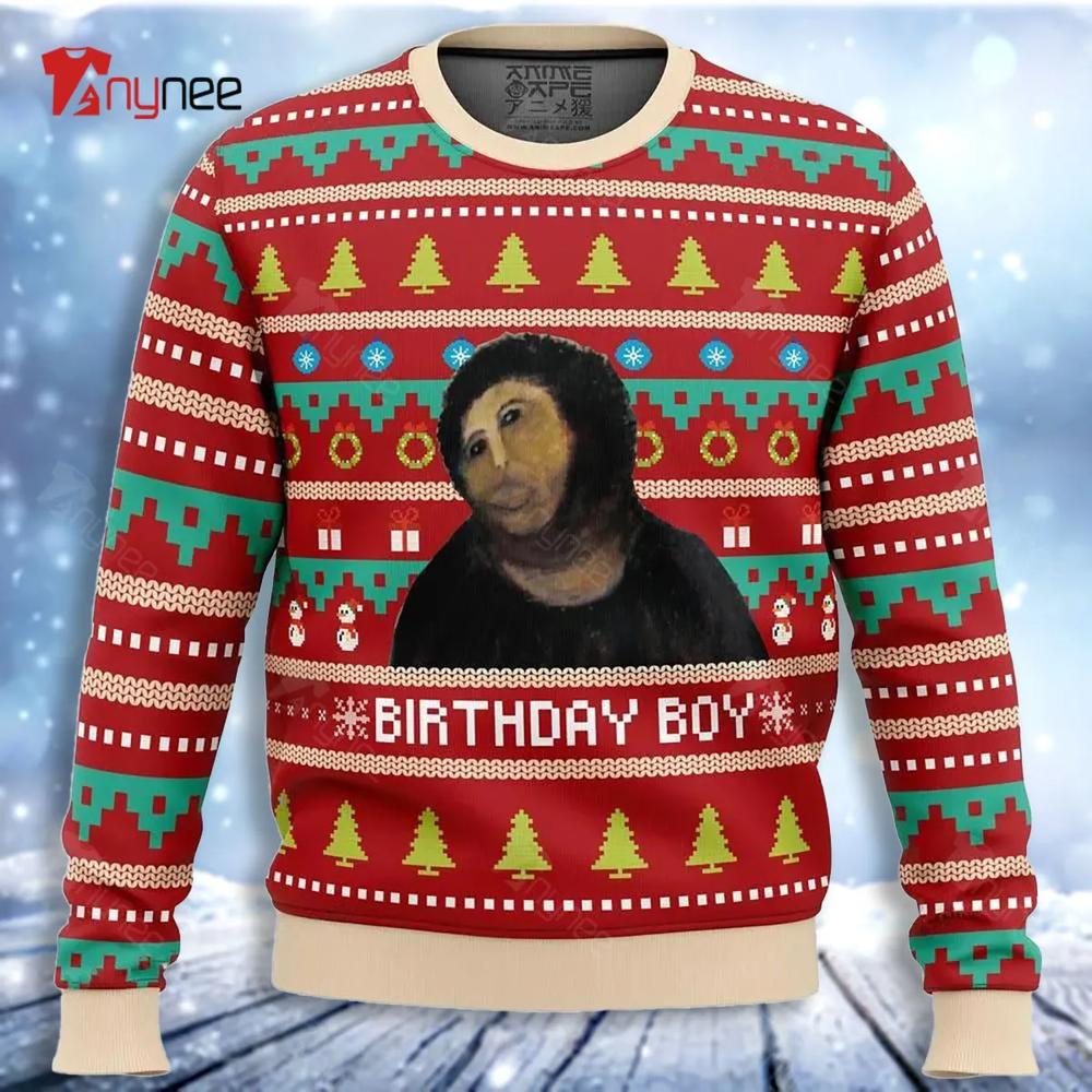 Birthday Boy Potato Jesus Ugly Christmas Sweater- Best Christmas Gifts 2023