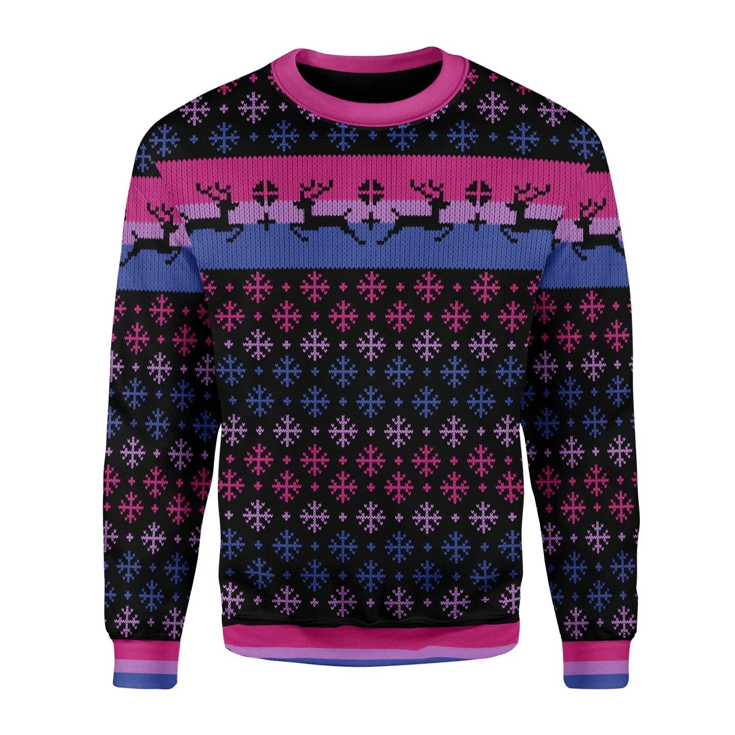 Bisexual Pride Flag Ugly Christmas Sweater | For Men & Women | Adult | US3726- Best Christmas Gifts 2023