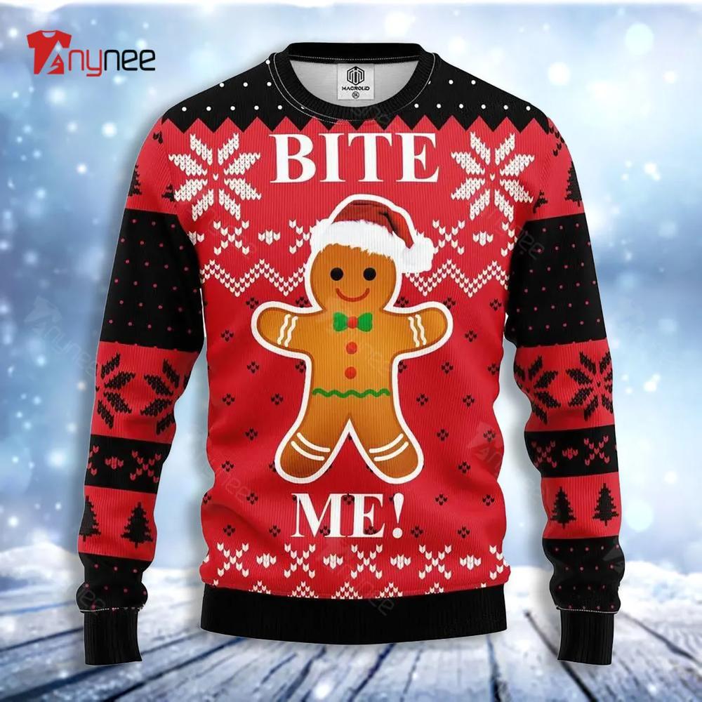 Bite Me Cookie Christmas Ugly Christmas Sweater- Best Christmas Gifts 2023