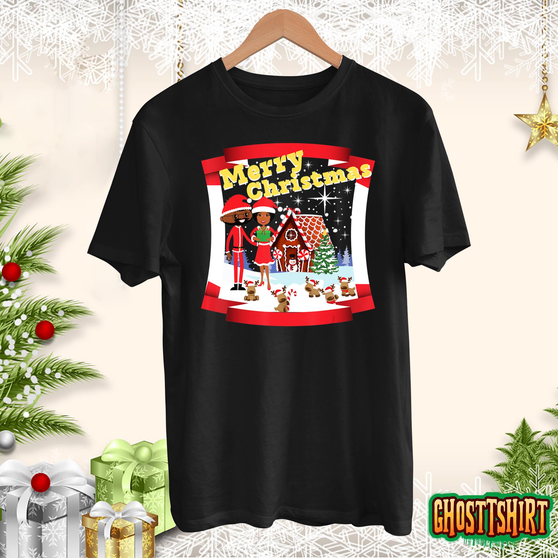 Black African American Santa and Mr and Mrs Claus for Xmas Sweatshirt