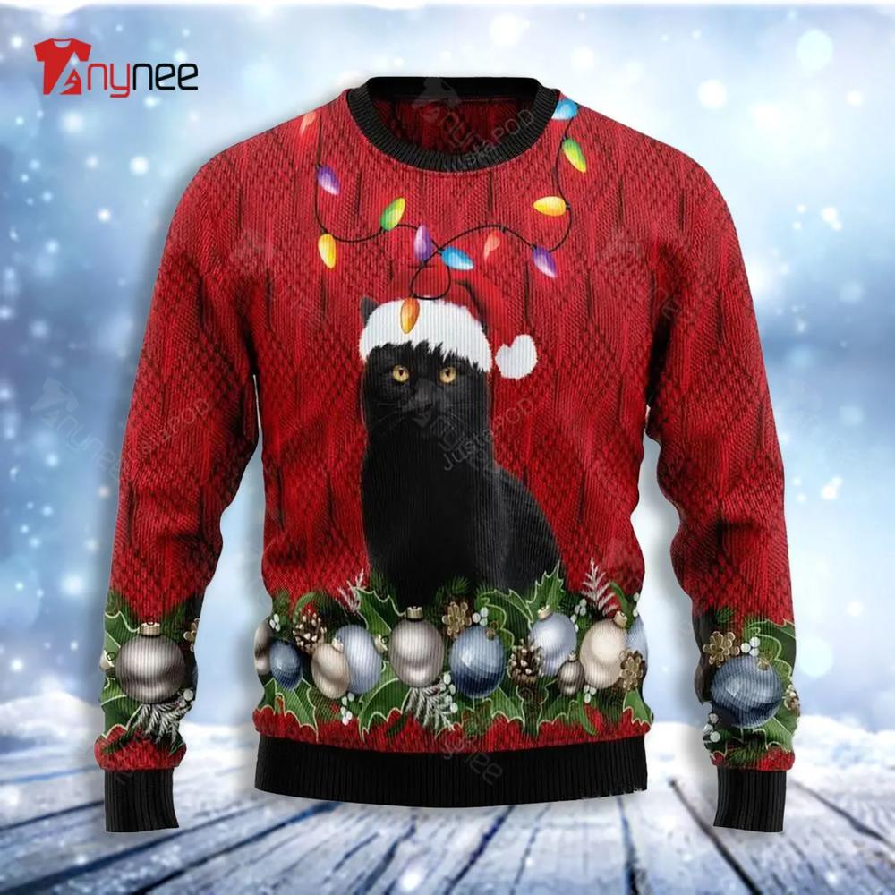 Black Cat Christmas Beauty Ugly Christmas Sweater- Best Christmas Gifts 2023