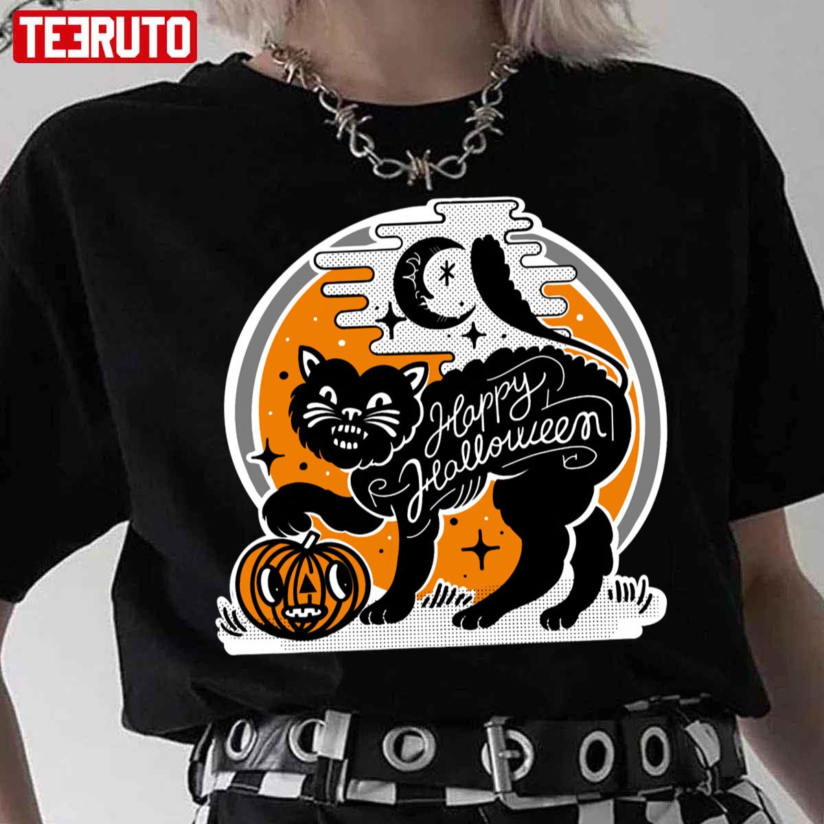 Black Cat Halloween Unisex T-Shirt