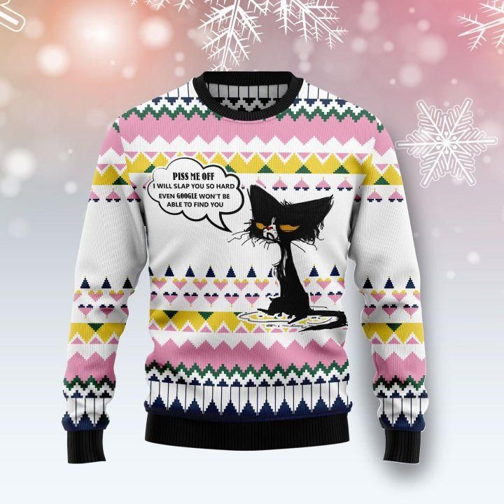 Black Cat Piss Me Off Ugly Christmas Sweater | For Men & Women | Adult | US1766- Best Christmas Gifts 2023