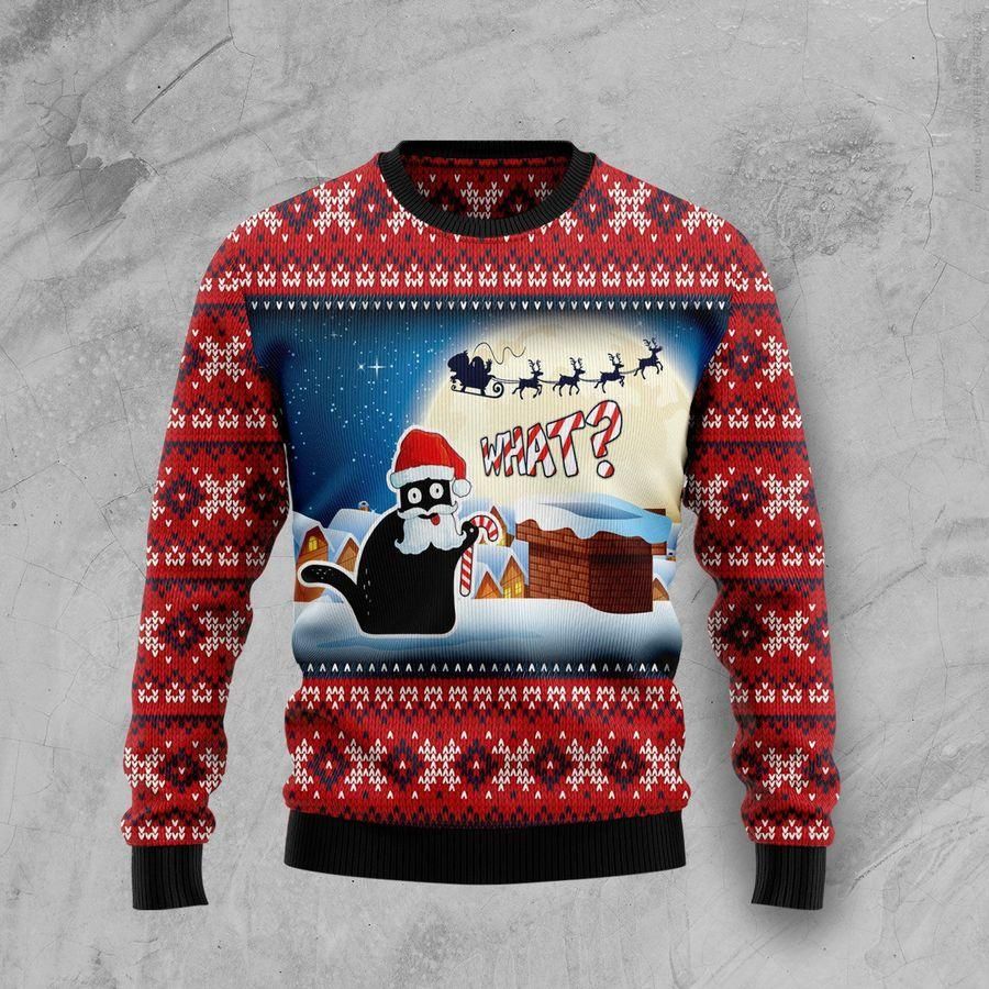 Black Cat What Ugly Christmas Sweater | For Men & Women | Adult | US1441- Best Christmas Gifts 2023