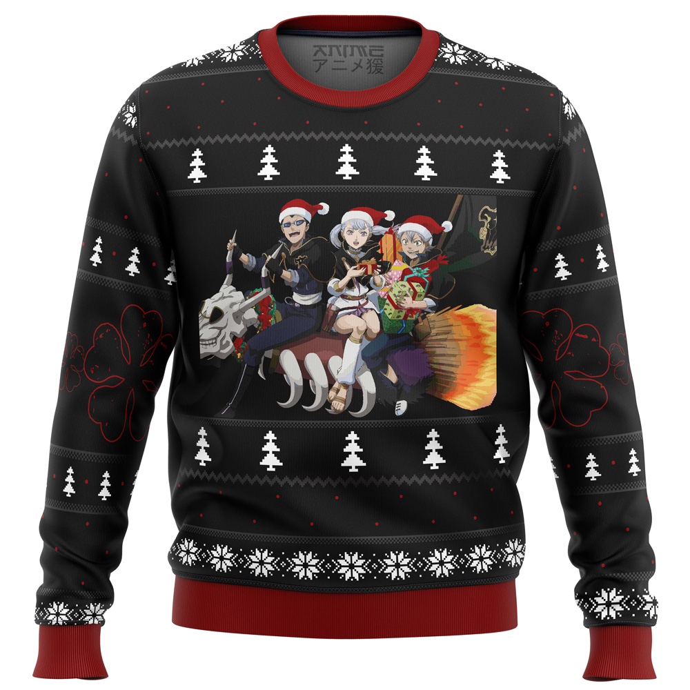 Black Clover Holiday Ugly Christmas Sweater- Best Christmas Gifts 2023