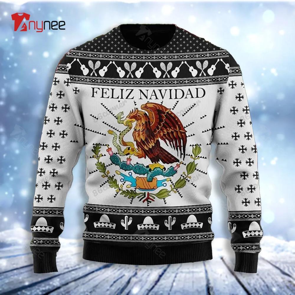 Black Feliz Navidad Mexican Ugly Christmas Sweater- Best Christmas Gifts 2023