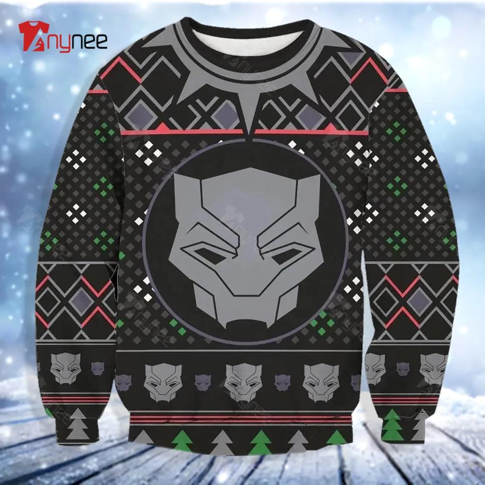 Black Panther Wakanda Forever Marvel Ugly Christmas Sweater- Best Christmas Gifts 2023