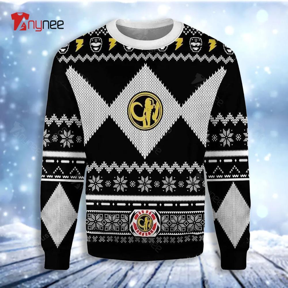 Black Power Ranger Ugly Christmas Sweater- Best Christmas Gifts 2023