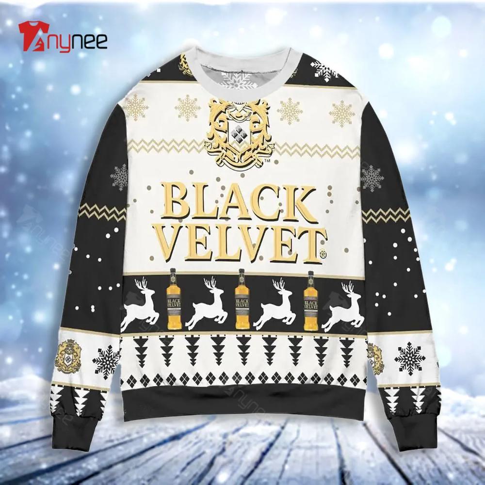 Black Velvet Canadian Whisky Logo Christmas Ugly Christmas Sweater- Best Christmas Gifts 2023