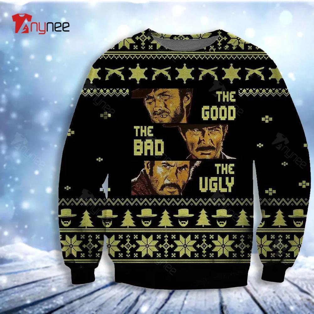 Blondie Angel Eyes And Tuco The Good The Bad And Theugly Christmas Sweater- Best Christmas Gifts 2023