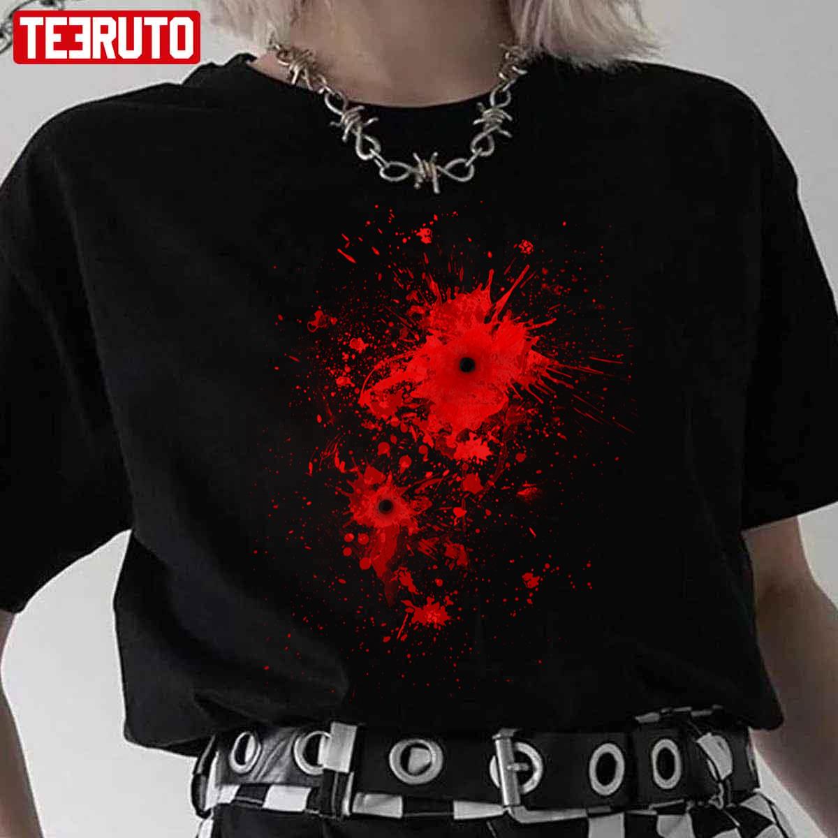 Blood Spatter Bullet Wound Costume Halloween Unisex T-Shirt