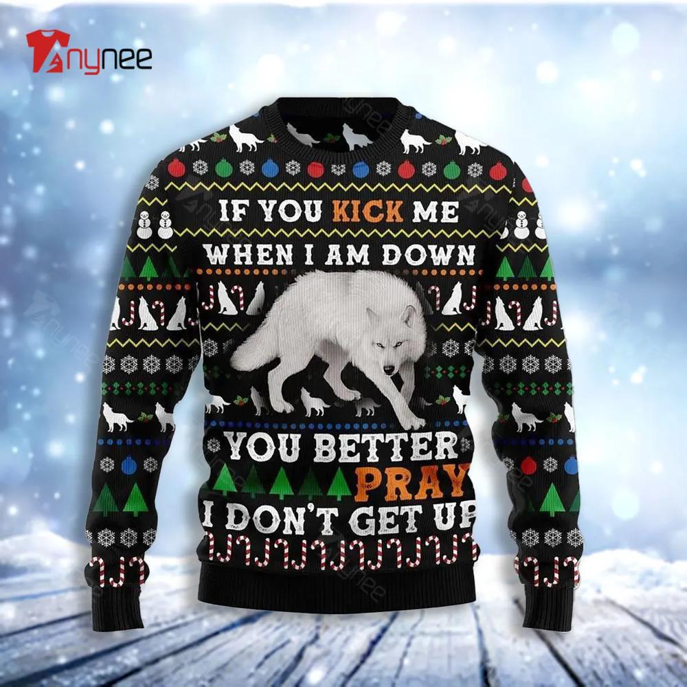 Blue Snow Awesome Wolf Ugly Christmas Sweater- Best Christmas Gifts 2023