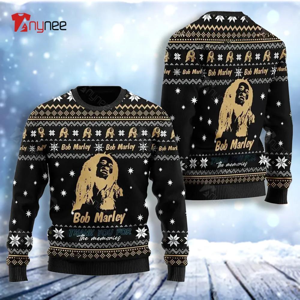 Bob Marley Thank You For The Memories Full Size For Fans Ugly Christmas Sweater- Best Christmas Gifts 2023