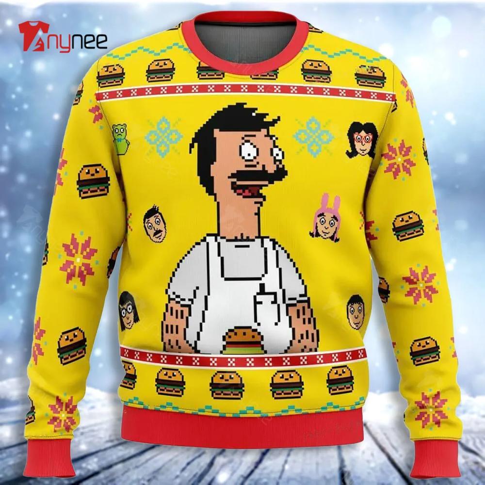 Bob S Burgers Sitcom Characters Ugly Christmas Sweater- Best Christmas Gifts 2023