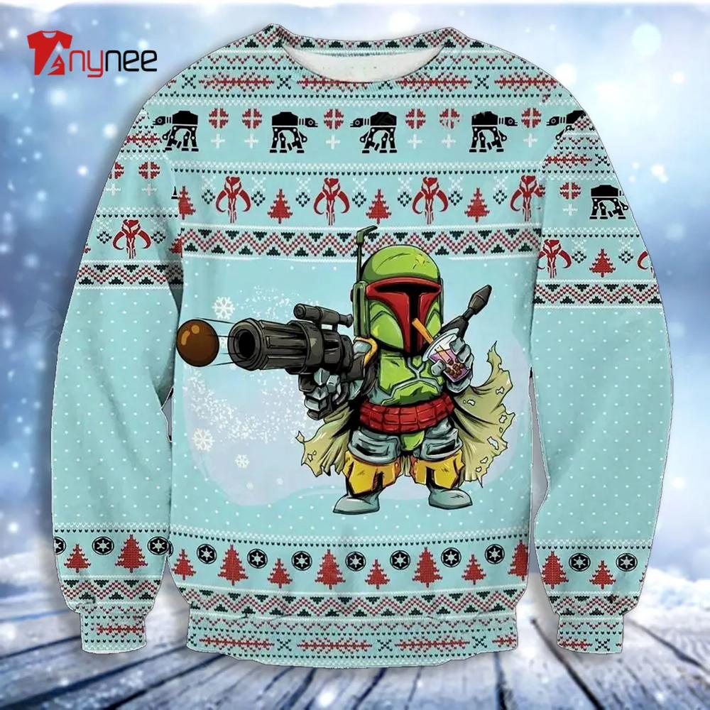 Boba Fett Star Wars Merry Poster Ugly Christmas Sweater- Best Christmas Gifts 2023