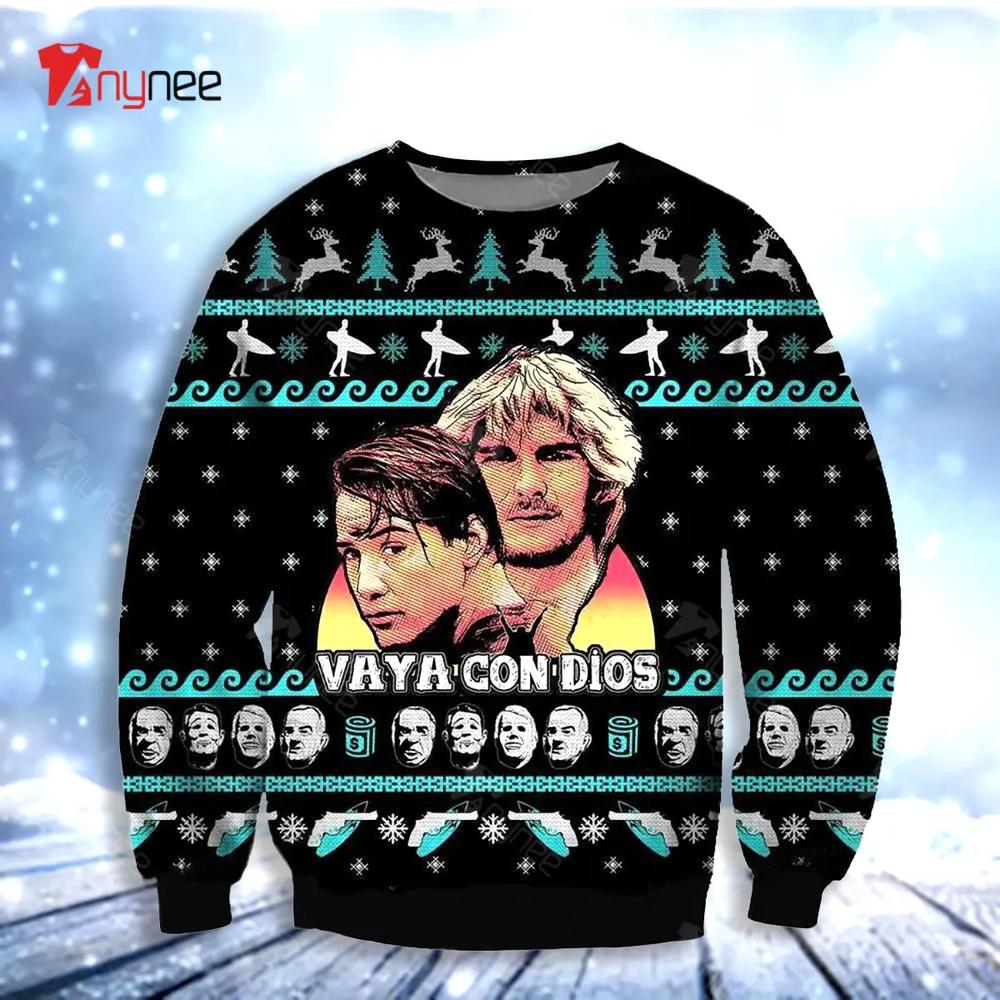 Bodhi And Johnny Utah Point Break Vaya Con Dios Ugly Christmas Sweater- Best Christmas Gifts 2023