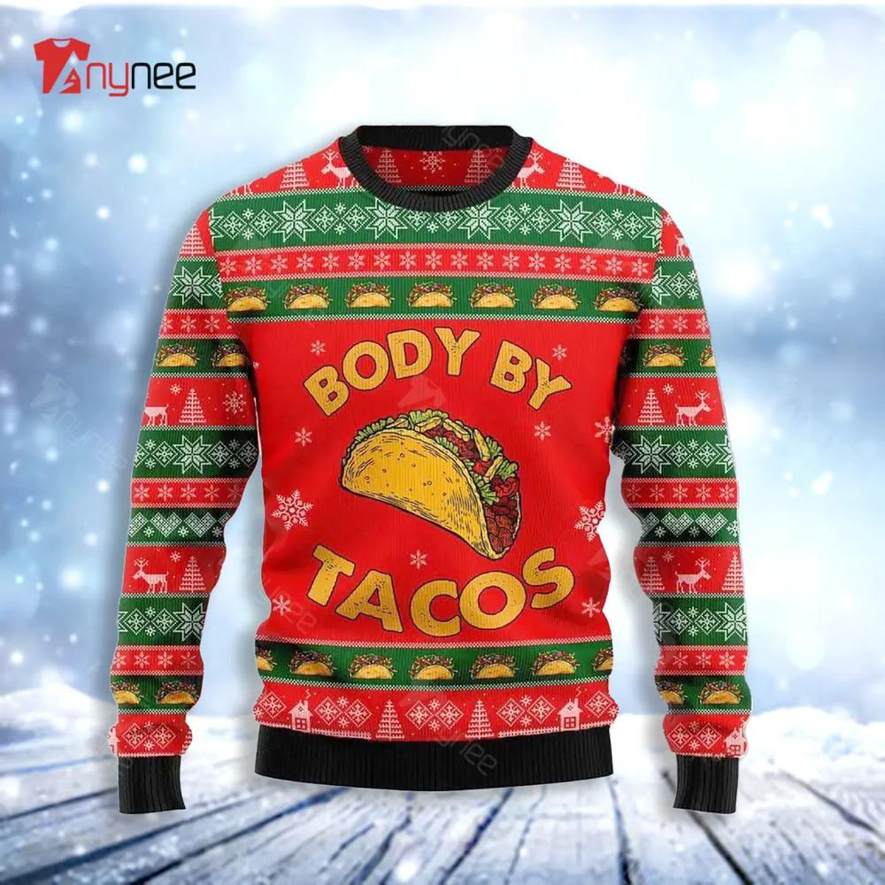 Body By Taco Womens Ugly Christmas Sweater- Best Christmas Gifts 2023