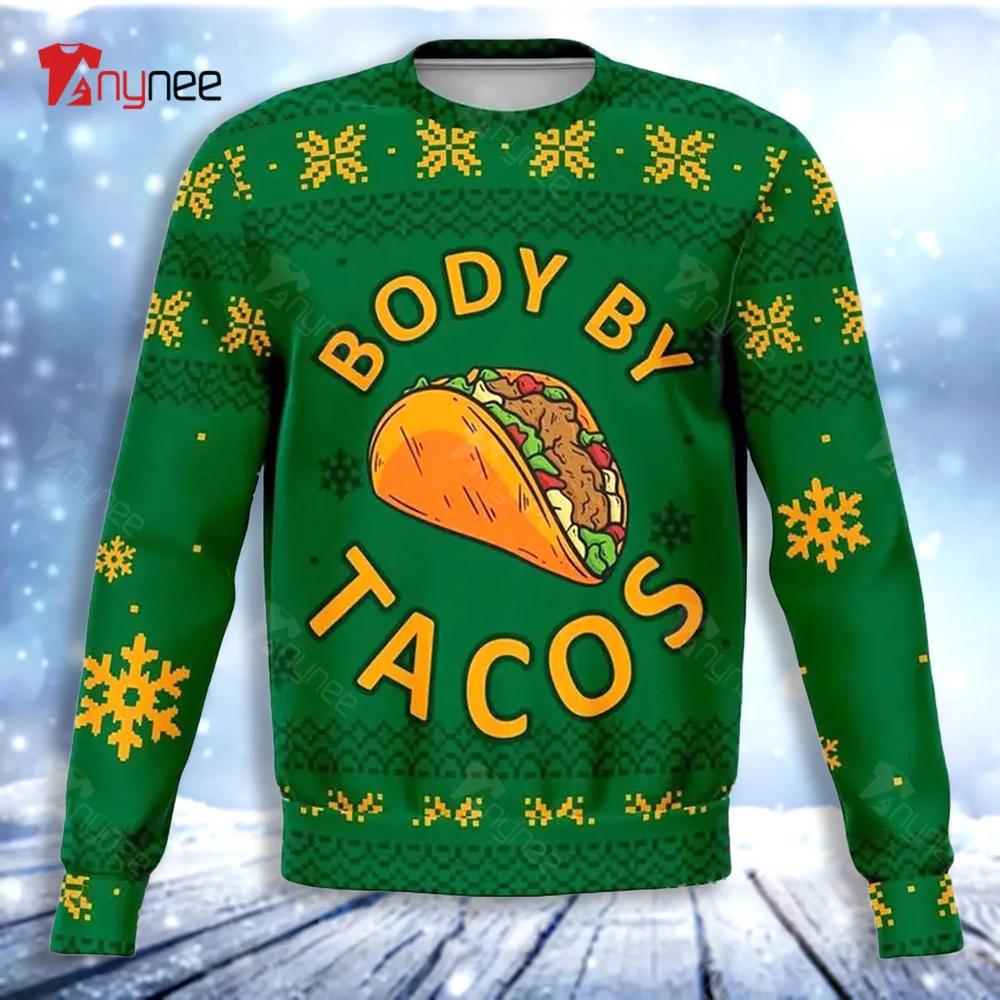 Body By Tacos Funny Christmas Ugly Christmas Sweater- Best Christmas Gifts 2023