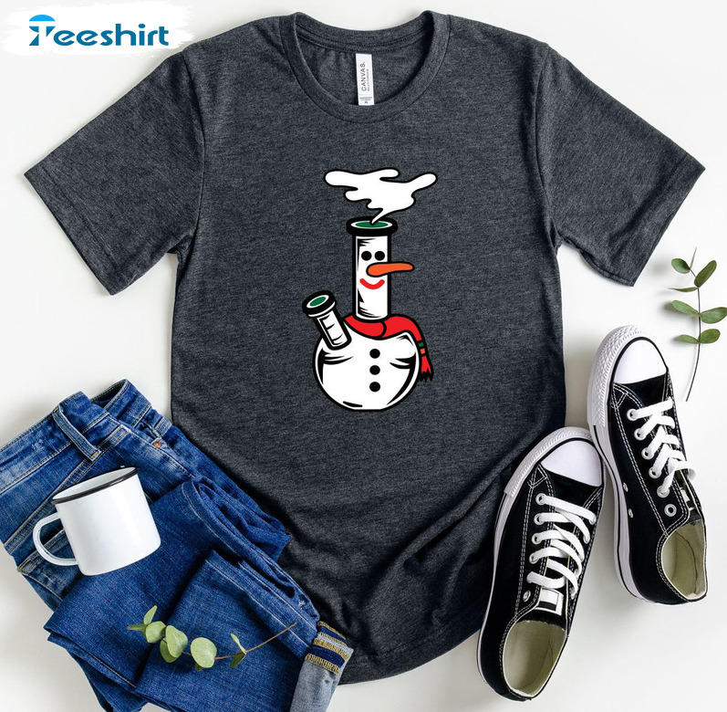 Bong Snowmen Sweater, Cannabis Christmas Unisex T-shirt Long Sleeve