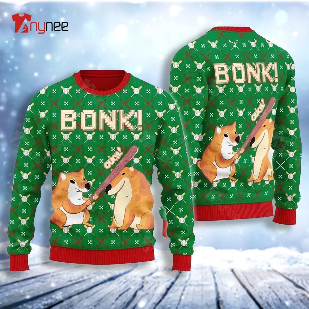 Bonk Dog Ugly Christmas Sweater- Best Christmas Gifts 2023